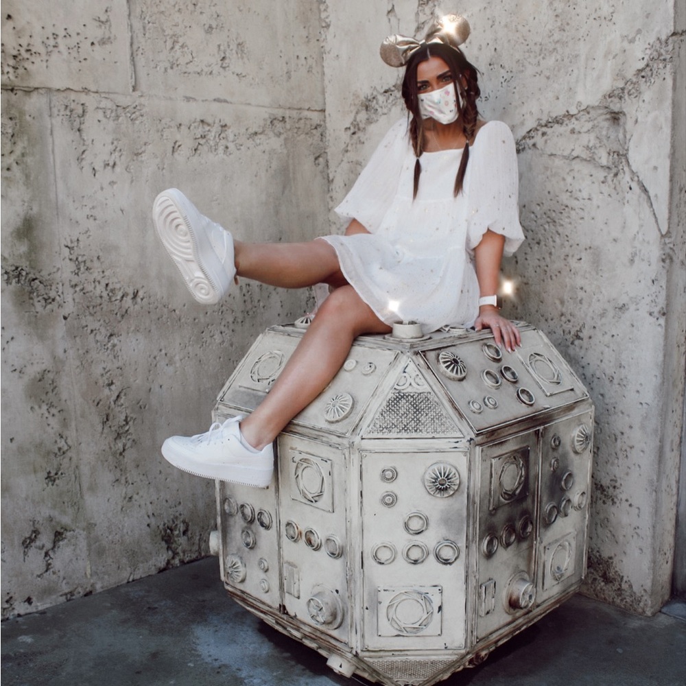 Gold star puff dress